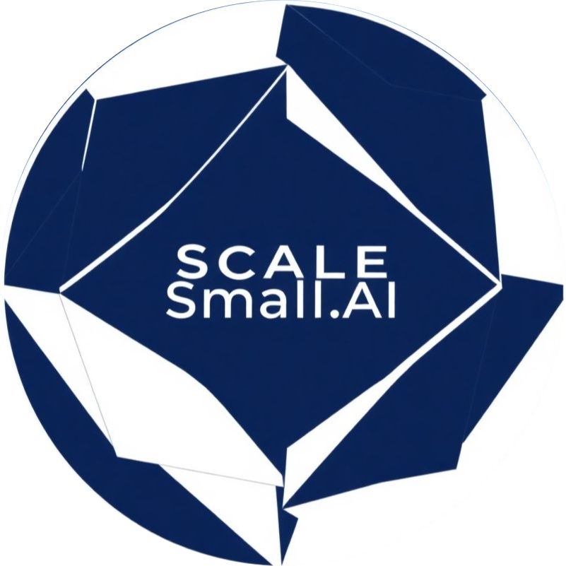 SCALE SMALL.AI logo - AI marketing automation platform for small business growth, content creation, email campaigns, and customer engagement